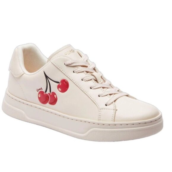 NIB Coach Highline Limited Edition Chalk W/ Cherries Leather Sneaker 9 CZ361 - Picture 1 of 10